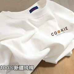 厚手の新疆純綿レディース Tシャツ夏の新しい韓国スタイルルーズホワイト大きいサイズトレンディな半袖トップスイン