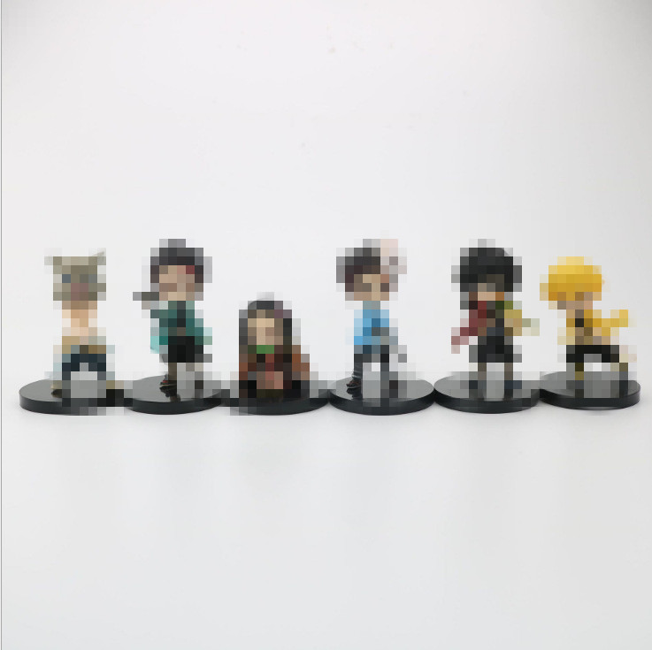 6 Anime hecho a mano anime modelo de juguete torcido huevo muñeca decoración de la torta al por mayor