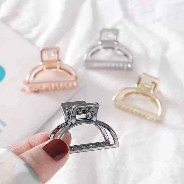 Hairpin Metal Small Cute Women's Multi-color Light Luxury Semi-round Bangs Clip High-grade Shark Clip Hair Trunks