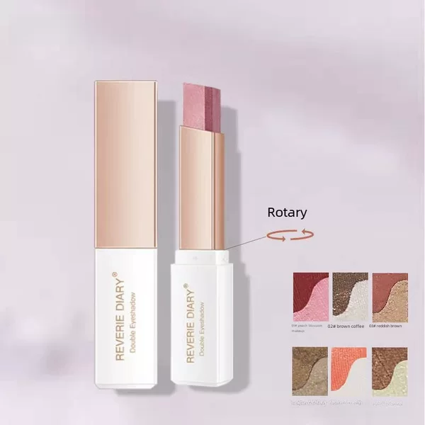 Internet Celebrity Rotating Velvet Gradient Two-Color Eyeshadow Stick, One-Touch Two-Color Gradient, Not Easy to Smudge, Modify Eyeshadow Pen