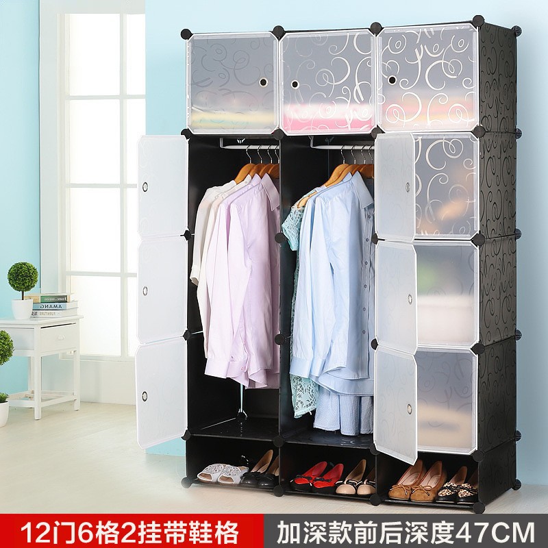 Profundizar negro 12 puertas 6 celdilla 2 zapatos con tirantes
