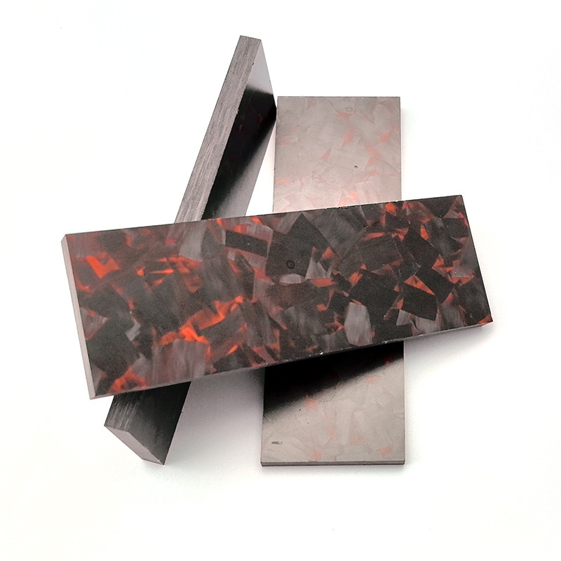 锻造碎碳纤贴片DIY手柄料 锻造碳纤维彩色刀柄 刀具配件手柄碳纤