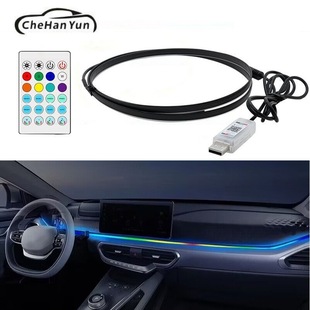Car LED magic color central control headlamp magic color car modification acrylic USB wiring-free streamer decorative lamp