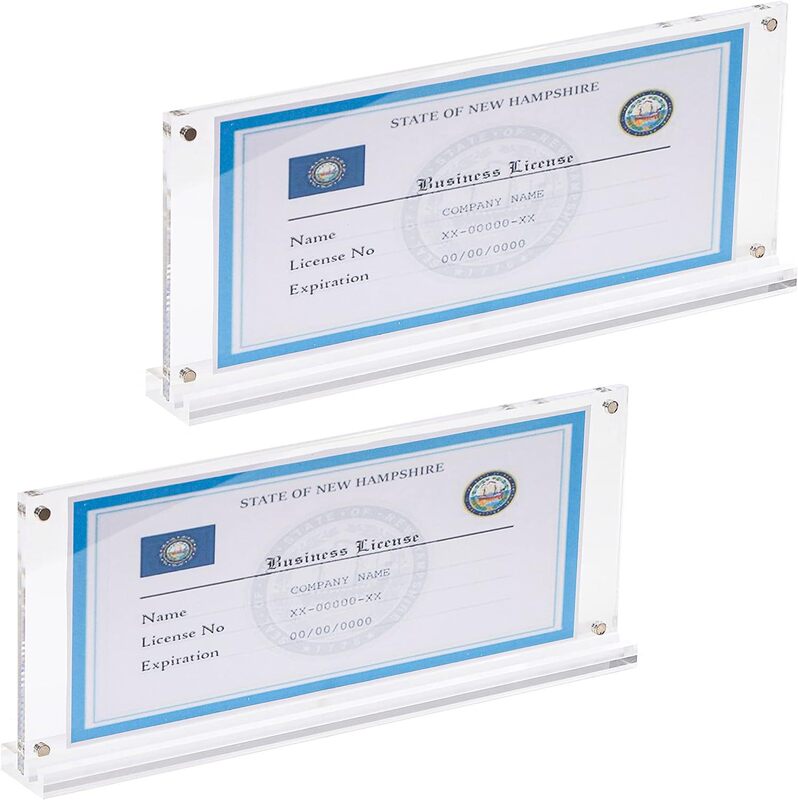 Business License Certificate Desktop Display Acrylic Business License Frame Certificate Display Stand Panoramic Photo Frame