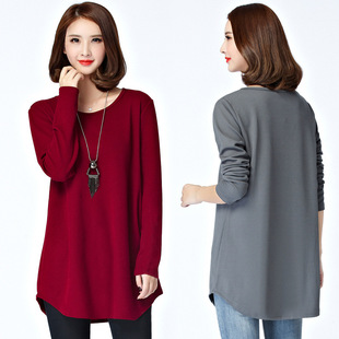 Fat sister Spring New 2023 size women's fat mm long base shirt plus fat plus size T-shirt 200kg