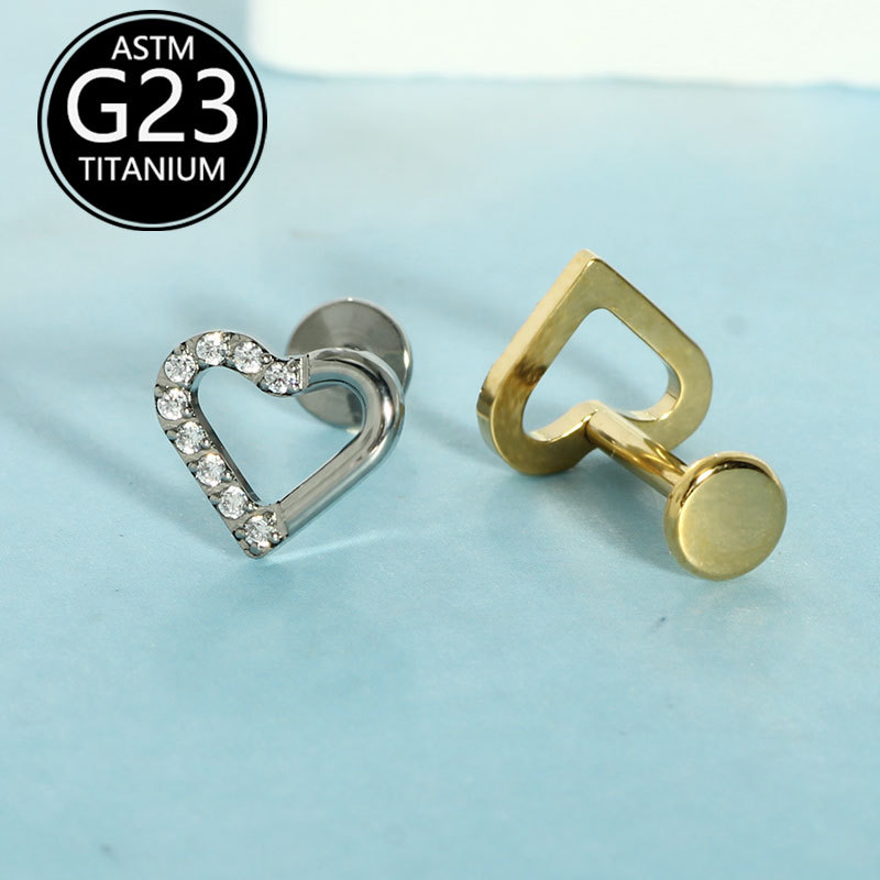 Pointed titanium steel lip stud product view