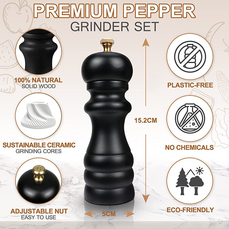 Pepper Moliner Set Pepper Pepper Powder Especicias Botella de molienda manual de grado alimenticio condimentos alimentos