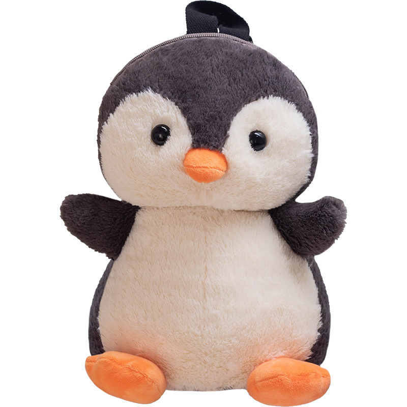 Nuevo creativo lindo invierno muñeca pingüino mochila muñeca de dibujos animados pingüino muñeca de niños almohada agarrar muñeca lote