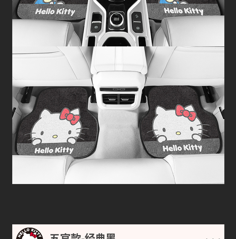 Hellokitty Car Wire Loop Floor Mat for Driver's Seat, Universal, Easy to Clean, Car Interior Carpet Mat, Protective Mat