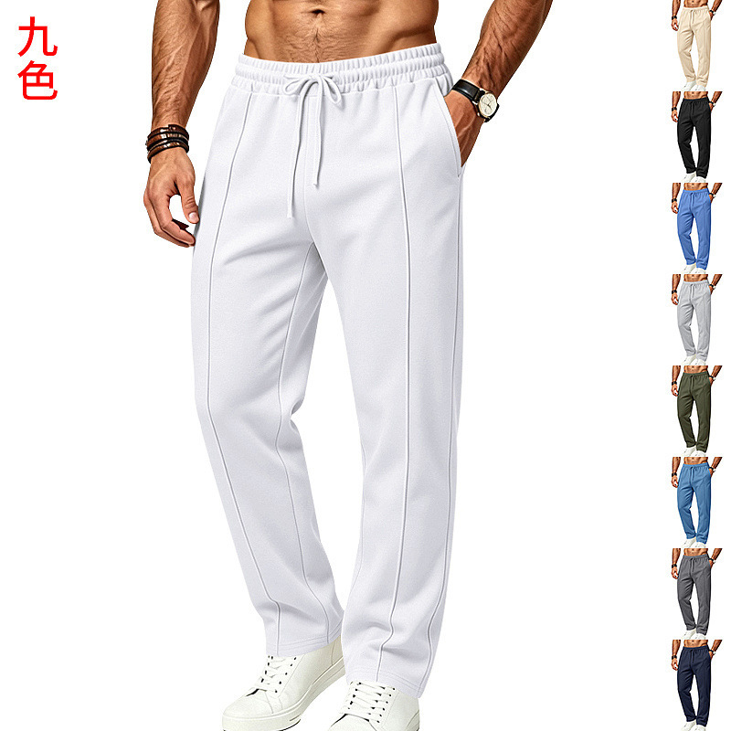 Cross-border Amazon European and American style new loose-fit all-season men's knit casual sports business jogger straight-leg trousers
