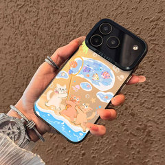 捕鱼猫咪适用苹果17pro手机壳iPhone16彩银1514镭射13promax12xsm