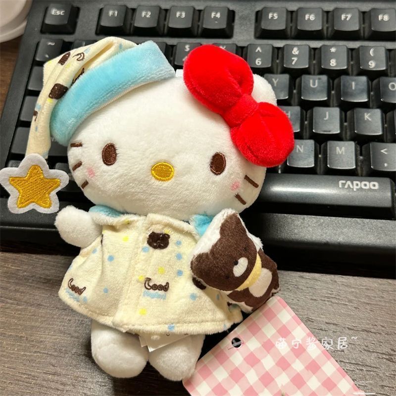 抱小熊晚安睡衣kitty包挂件可爱卡通毛绒公仔玩偶背包挂饰礼物|undefined