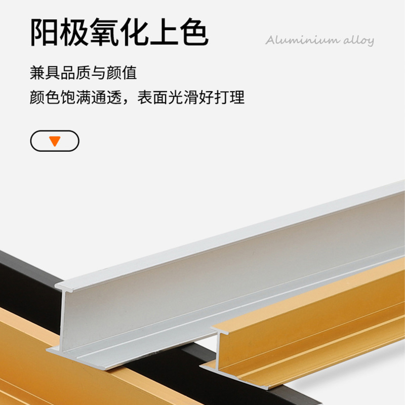 壁板用アルミ製I字型ストリップ、仕上げライン、アルミ型材、エッジカード、アルミ合金製巾木|undefined
