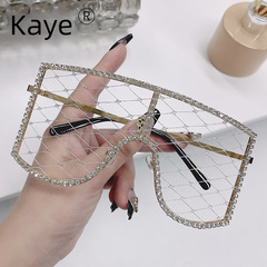 DIY網紗個性潮眼鏡歐美女士派對舞會鑲鑽太陽鏡直播裝飾眼鏡