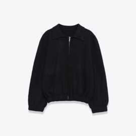 2805-新款女装批发新品欧美风女装翻领拉链针织飞行员夹克