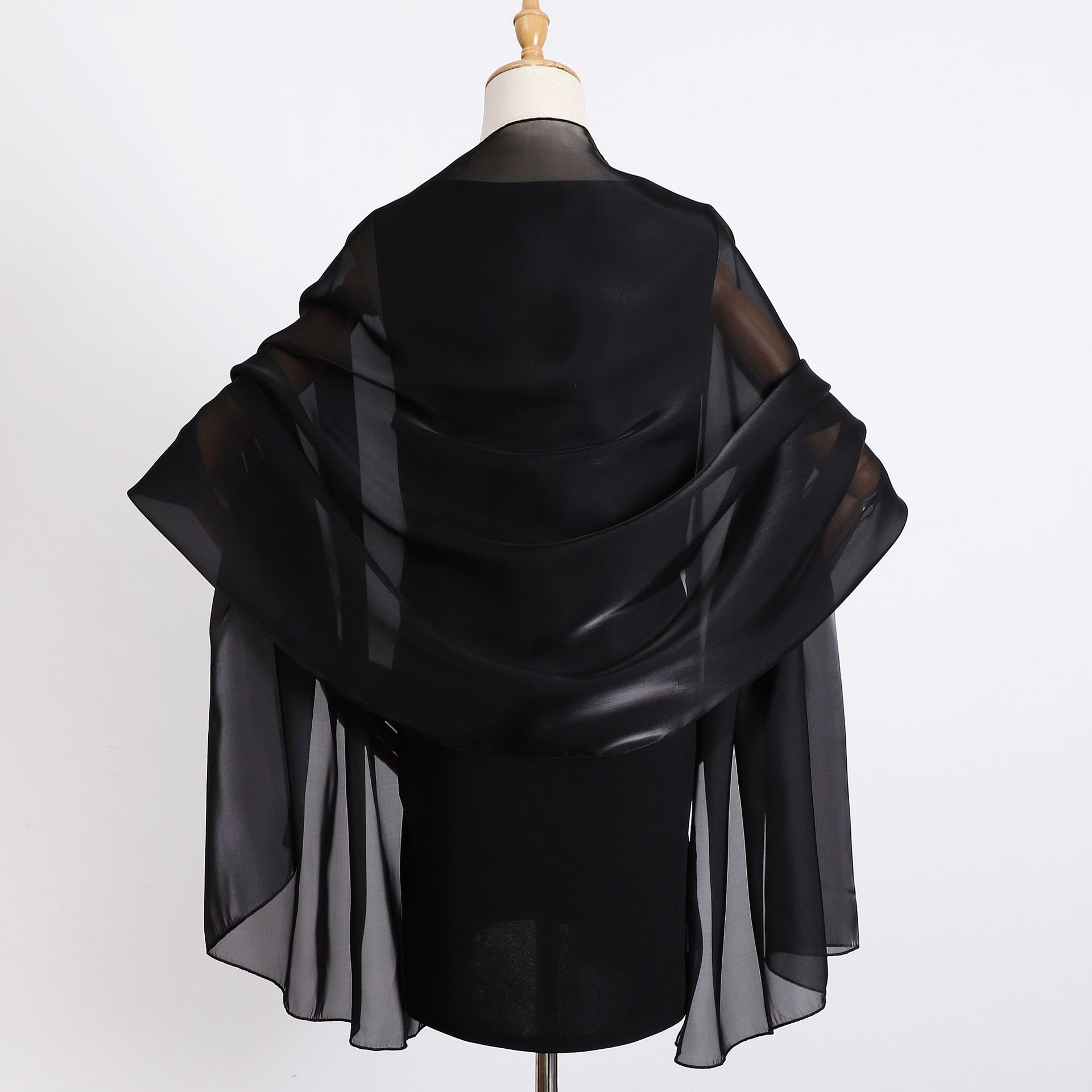 Femmes Élégant Style Vintage Couleur Unie Organza Écharpe En Soie display picture 14