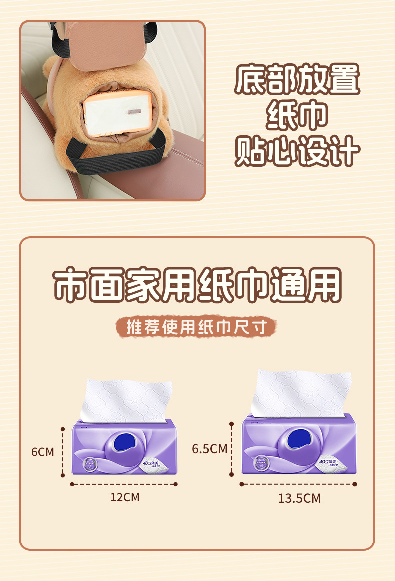 Car armrest box paper box trash can two-in-one car decoration supplies multifunctional cartoon car tissue box