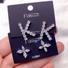 Silver needle, zirconium, fashionable cute earrings, universal fresh accessory, silver 925 sample, micro incrustation