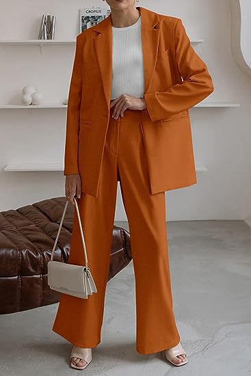 Women's Pant Set For Work Autumn Winter Professional Two Piece Outfit_voghion.com