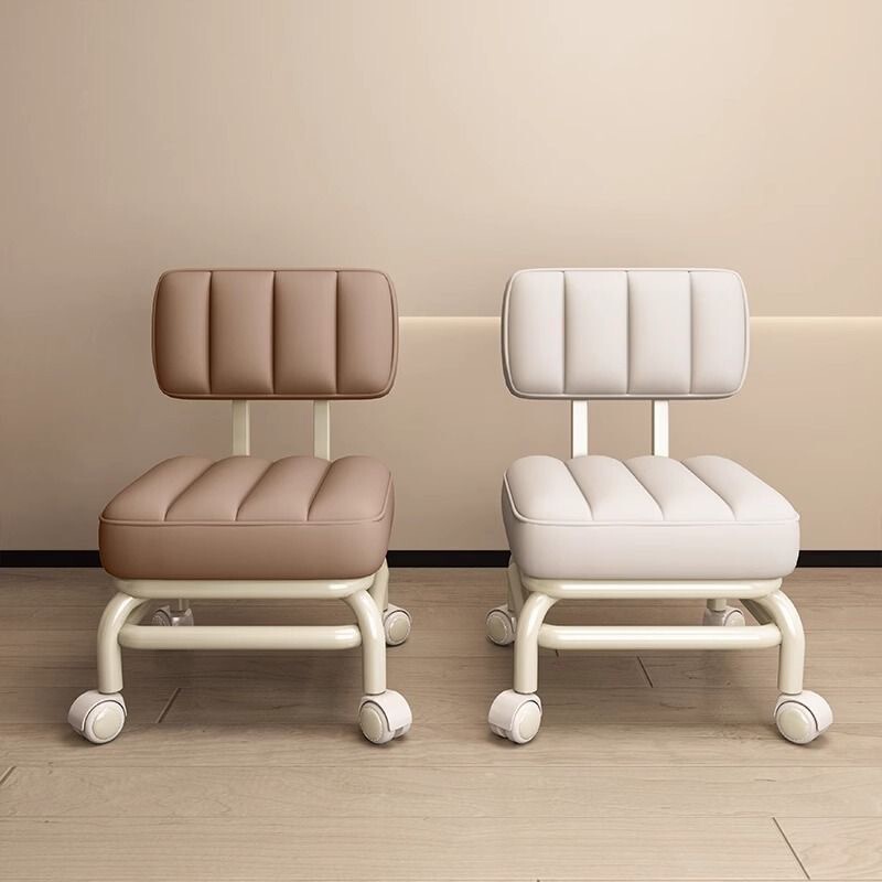 Small Stool with Non-Slip Universal Wheels, Soft Stool with Wheels, Trendy Children's Sofa, Coffee Table, Small Chair with Wheels, Low Stool