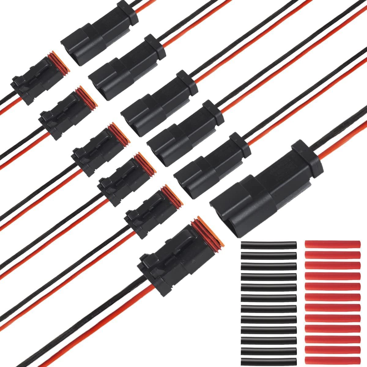 BOLUOYI 2 Pin Deutsch DT Connector Waterproof Automotive 6 K