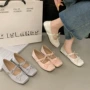 内增高春秋季法式粉色女鞋子