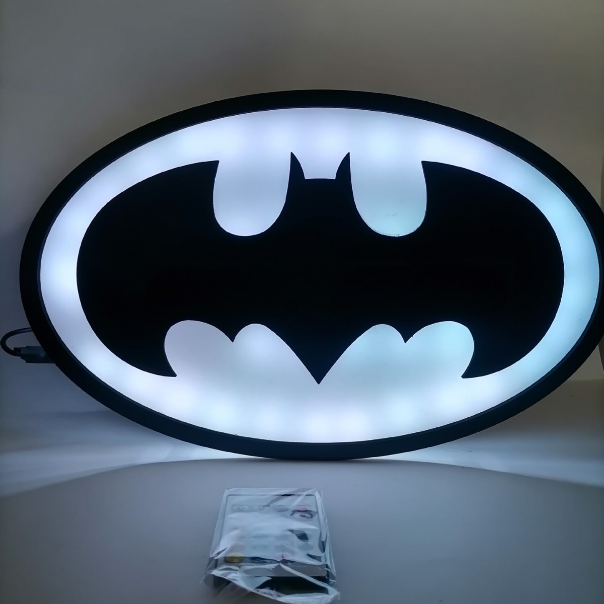 40cm 3D Justice League Batman colorido noche luz sala de estar dormitorio niños plug-in control remoto LED lámpara de pared