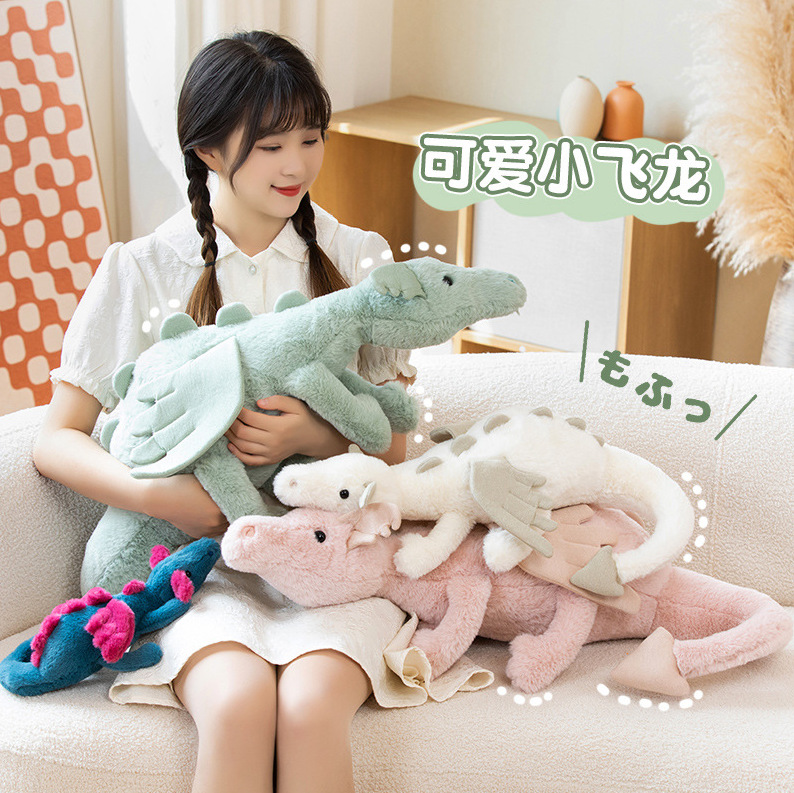 Internet Celebrity Sky Flying Dragon Doll Fun Jely Plush Toy Rainbow Lying Snow Dragon Doll Large Pillow Gift