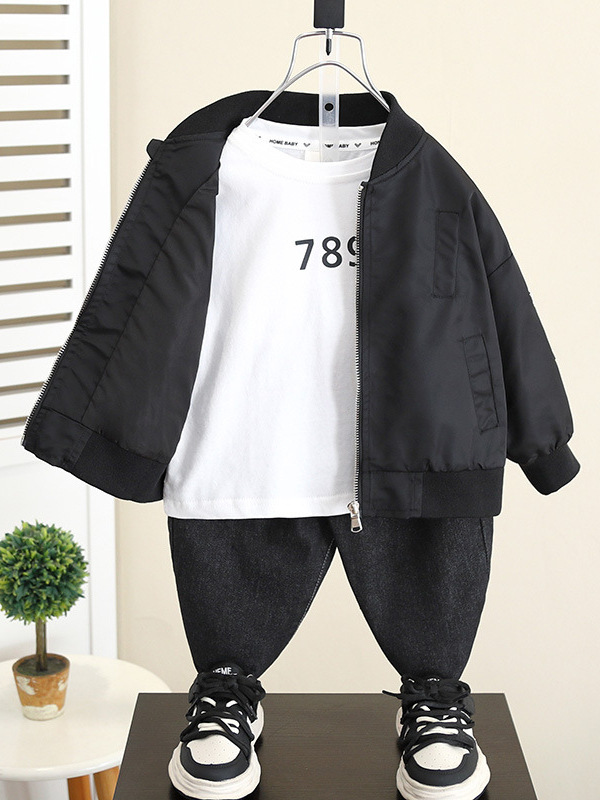 5832 chaqueta de uniforme de béisbol para niños 2025 nueva chaqueta de primavera y otoño para niños, ropa de otoño para bebés de moda