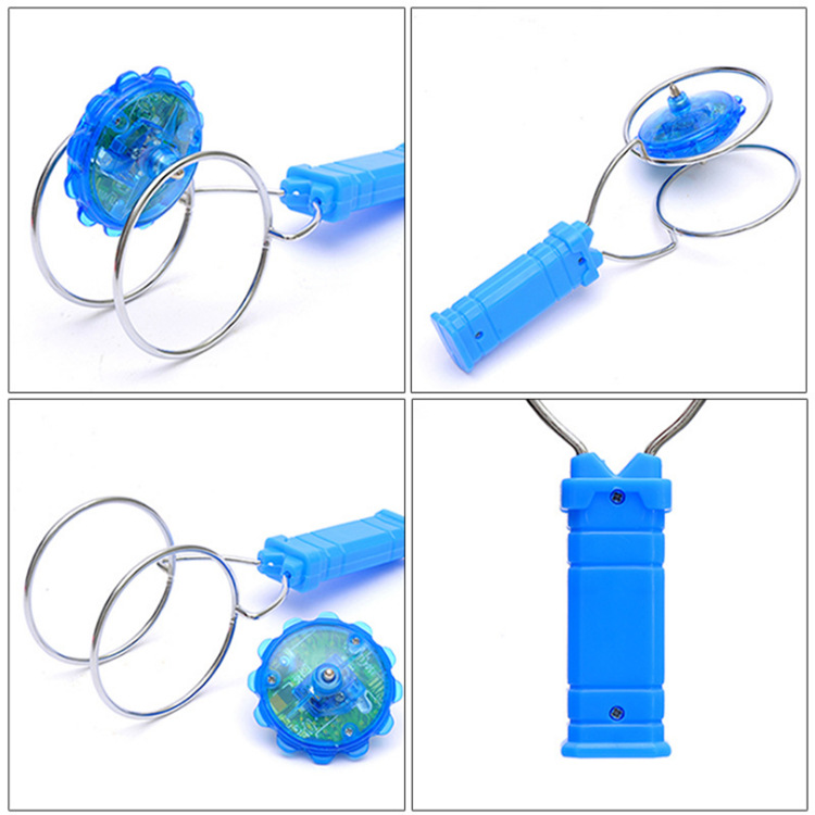 Gyro educativo juguete infantil nuevo automático luminoso eléctrico flash magia volando pista de manivela giroscopio magnético