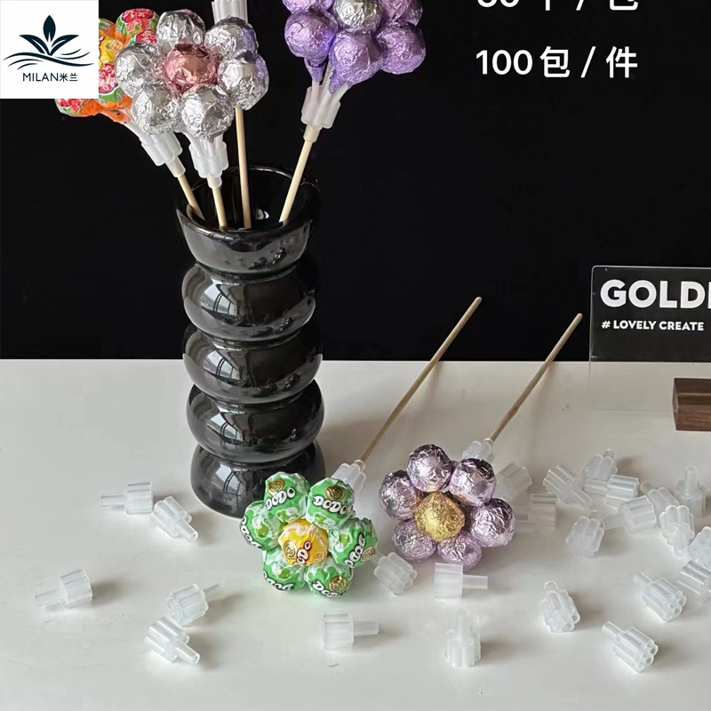 Día de los niños del 1 de junio Lollipop bocadillos paquete de flores de caramelo base fija universal paquete de materiales hechos a mano