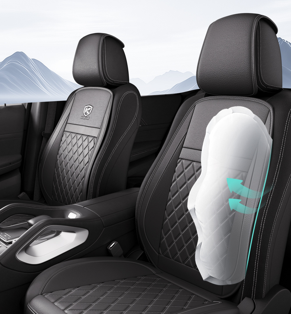 Car Cushion Four Seasons Universal Five-seat Cushion Front Main Driving Cushion Leather Seat Cover Half-bag Breathable Seat Cushion