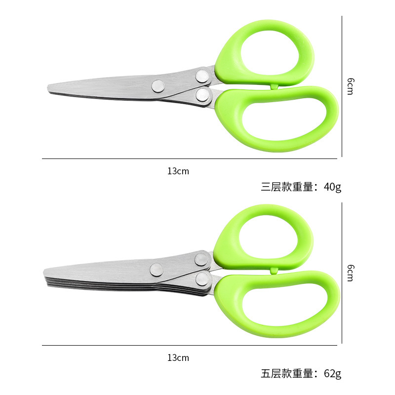 2026 nuevas tijeras de cocina de acero inoxidable multicapa multifuncional tijeras de cebolla de tres o cinco capas creativas tijeras de verduras domésticas
