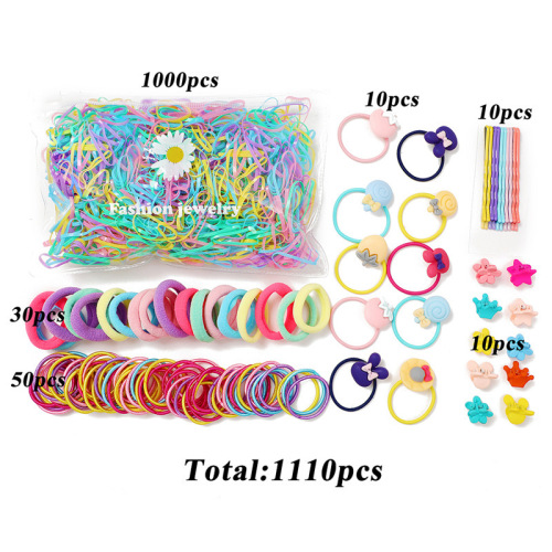 Shopee's new creative simple and stylish children's disposable hair ties, affordable children's colorful elastic bands for wholesale