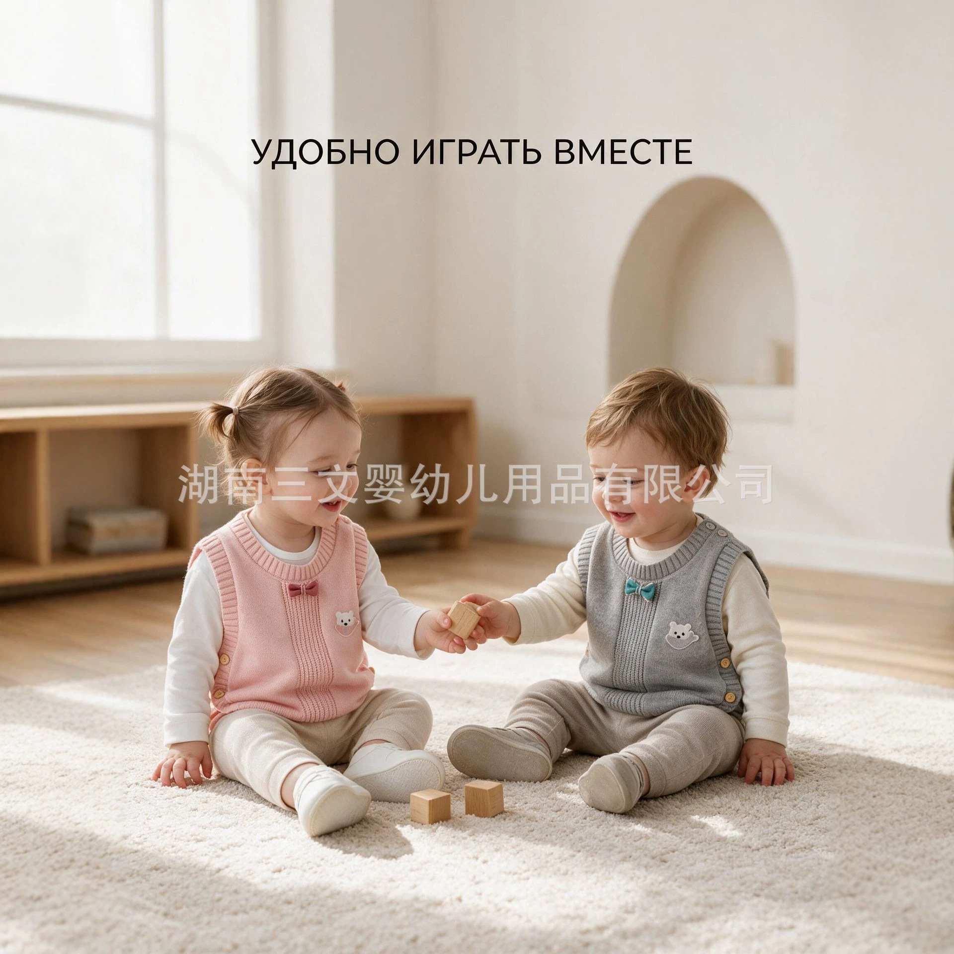 Newborn baby clothes, Category A baby vest, spring and autumn baby vest, solid color, soft knitted children's vest.