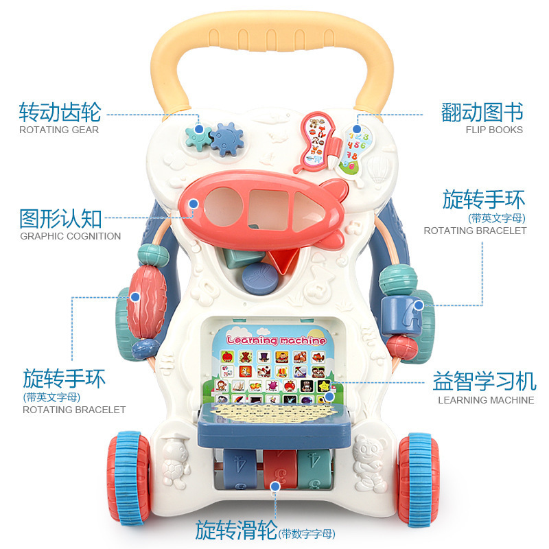 caminante multifuncional para niños máquina de aprendizaje temprano puzzle carro con tanque de agua anti-deslizante caminante juguete para bebés