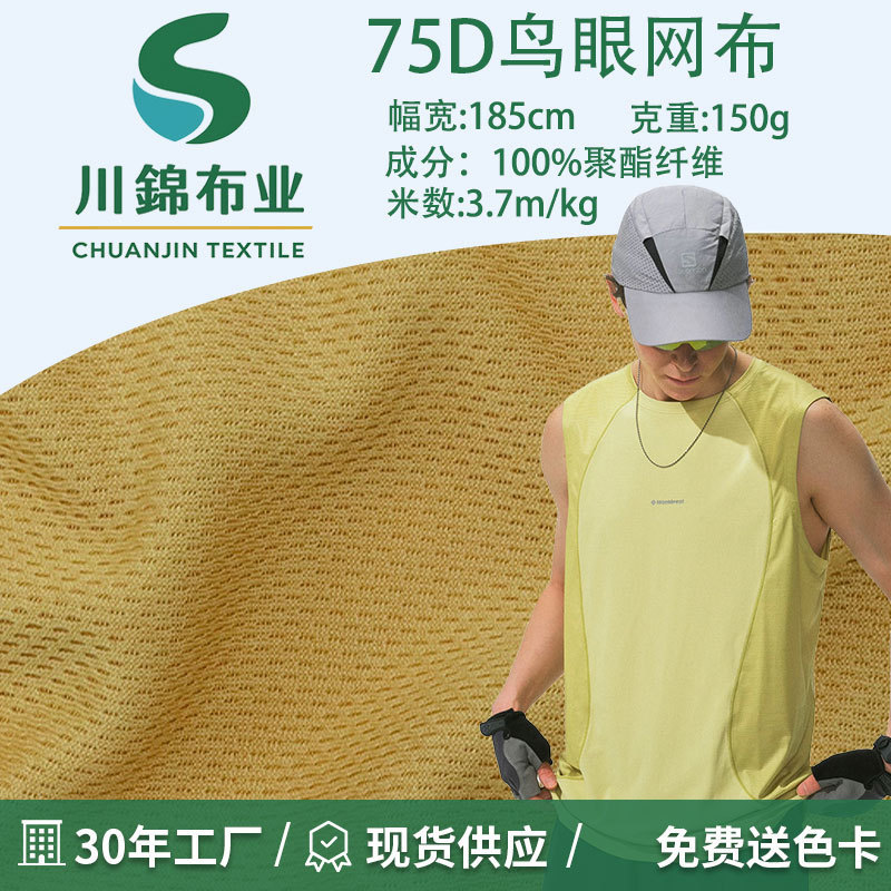 75D 100% Polyester Third-Grade Bird-Eye Fabric 150g Pique Mesh Fabric Moisture-Wicking Lining Sports T-Shirt Composite Lining Fabric 75D 100% Polyester Third-Grade Bird-Eye Fabric 150g Pique Mesh Fabric Moisture-Wicking Lining Sports T-Shirt Composite Lining Fabric