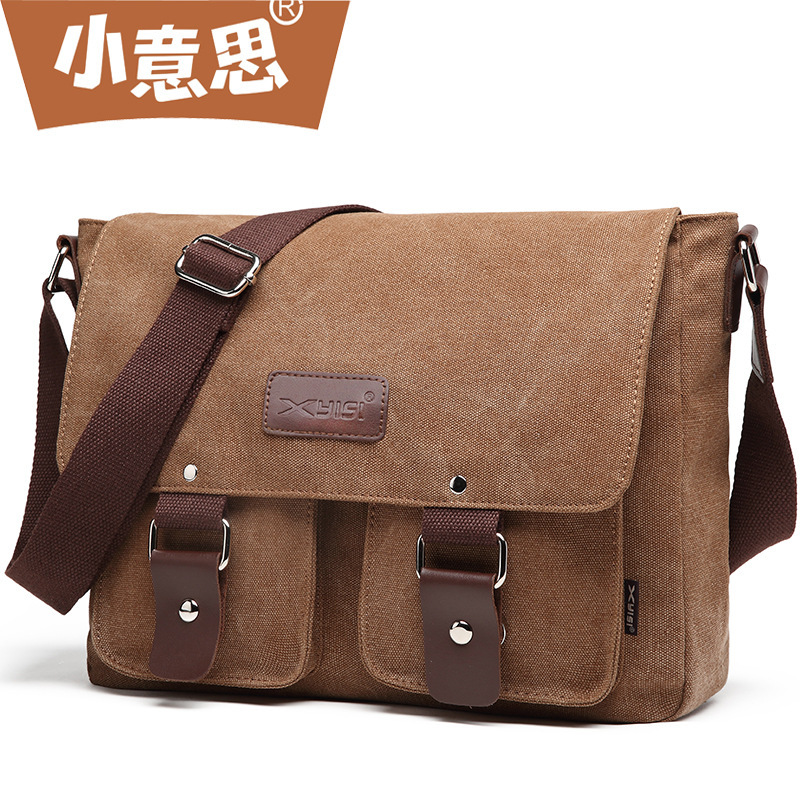 Men's Canvas Bag, Shoulder Crossbody Messenger Bag, Casual Versatile Large-Capacity Backpack, Portable Men's Crossbody Bag