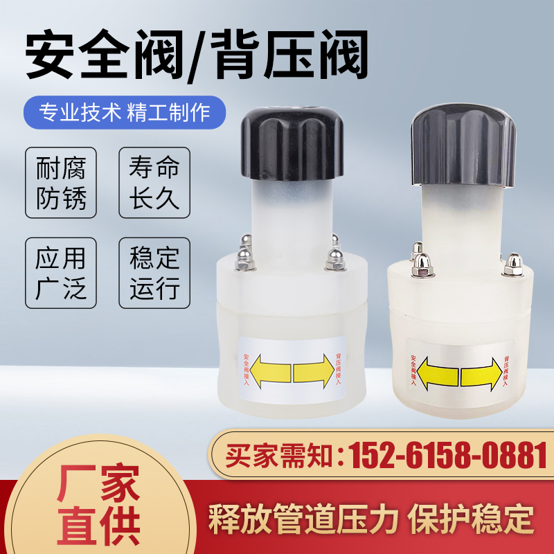 PP/PVDF阀/背压阀单向泄压阀单向泄压阀 内丝接口DN15规格全