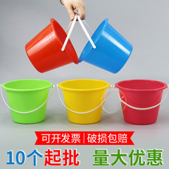 彩色儿童捞鱼水桶沙滩桶塑料桶小号莓采摘颜料洗画笔批发