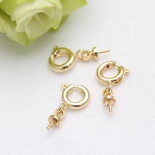 18k����ɫ�����뵯�����ӿ� diy�ֹ���Ʒ��� ���������Բ��ͷ