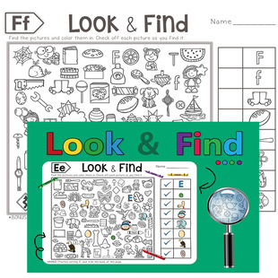 Cross-border New Look and Find Book Find Coloring Book Children's Quiet Book Coloring Drawing Book