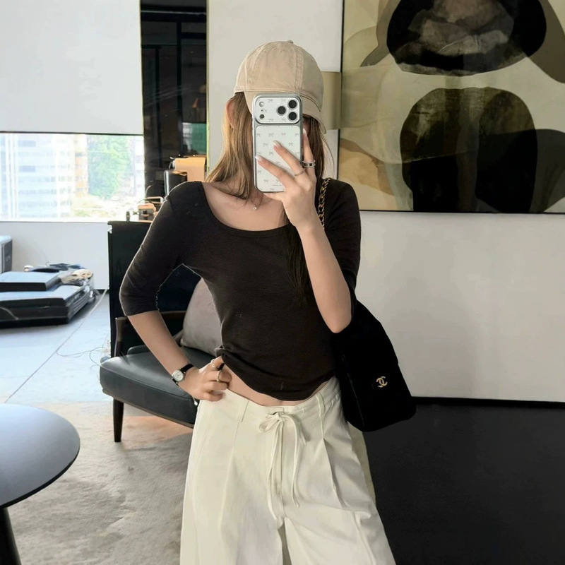 Shisanxing 61092 high-quality de-branded fashion T-shirt, new Korean style Lenzing Tencel wool premium top for women Shisanxing 61092 high-quality de-branded fashion T-shirt, new Korean style Lenzing Tencel wool premium top for women