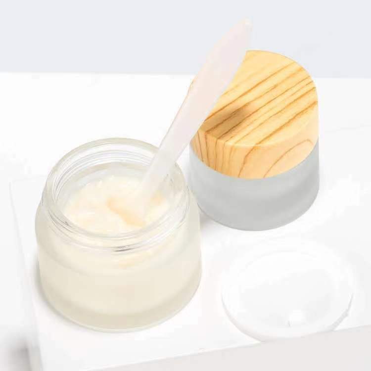 卸売木目蓋ガラスクリームボトルつや消しクリームボトルアイクリームボトル 30 グラムポータブル化粧品ボトル|undefined
