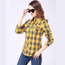 2025春秋季款格子衬衫女长袖全棉百搭大码学生衬衣外套文艺复古风
