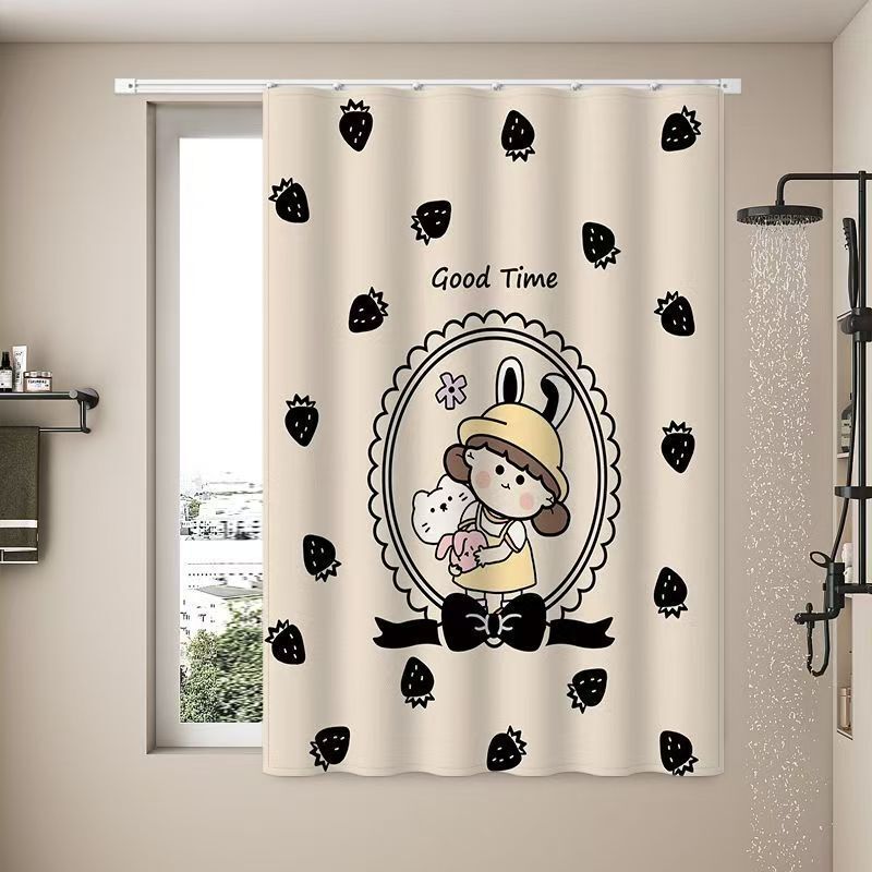 Bathroom Curtains Are Waterproof and Prevent Exposure, No-Drill Installation, Small Window Coverings for Toilets, Light-Blocking