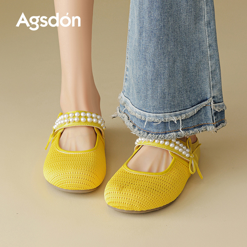 Auguin Shideng pantuflas mujer 2025 nuevo verano boca baja solo zapatos planos Mary Jane Baotou Bucken media pantuflas