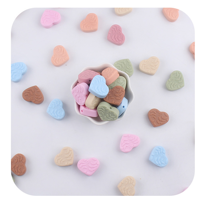 Amazon nuevo caricatura bebé amor hoja de dientes de goma de mola joyería creativa DIY accesorios de cadena de tetas