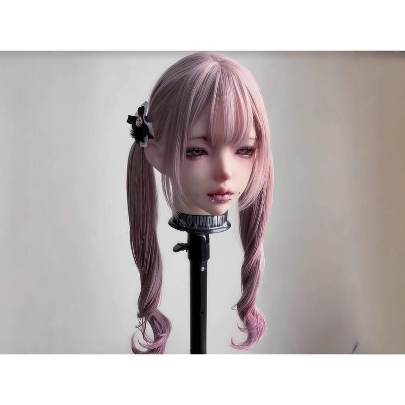 粉紫色lolita双马尾假发女长卷发日系蕾蕾可爱扎好发货日常全头套|undefined