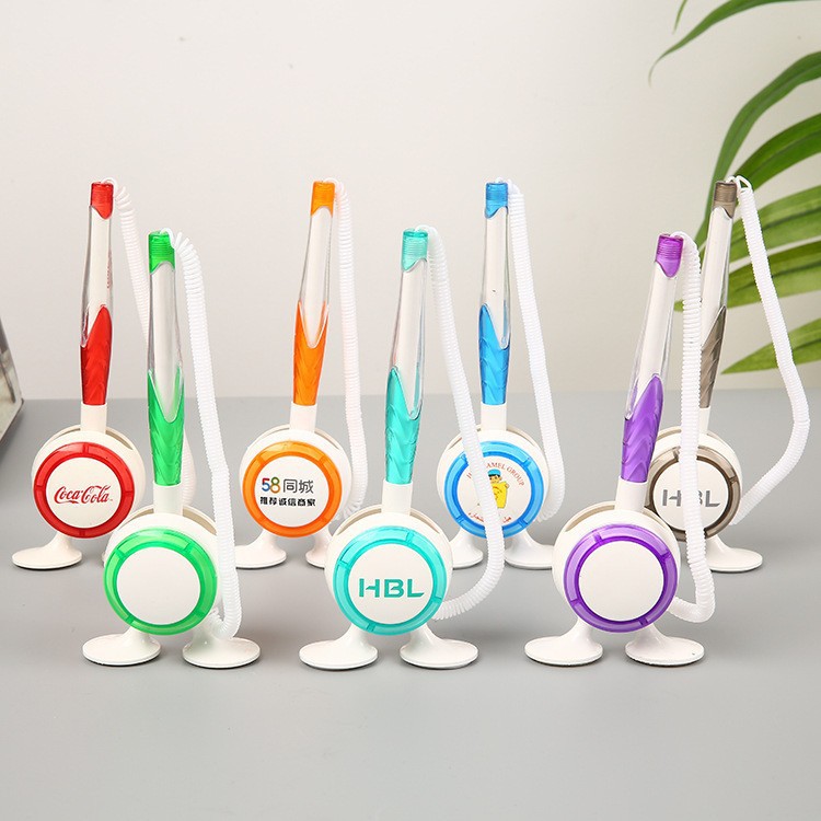 Adhesive Fixed Desk Pen Signature Pen Business Counter Creative Desk Pen Gel Pen Printed Advertising Logo Black Signature Pen